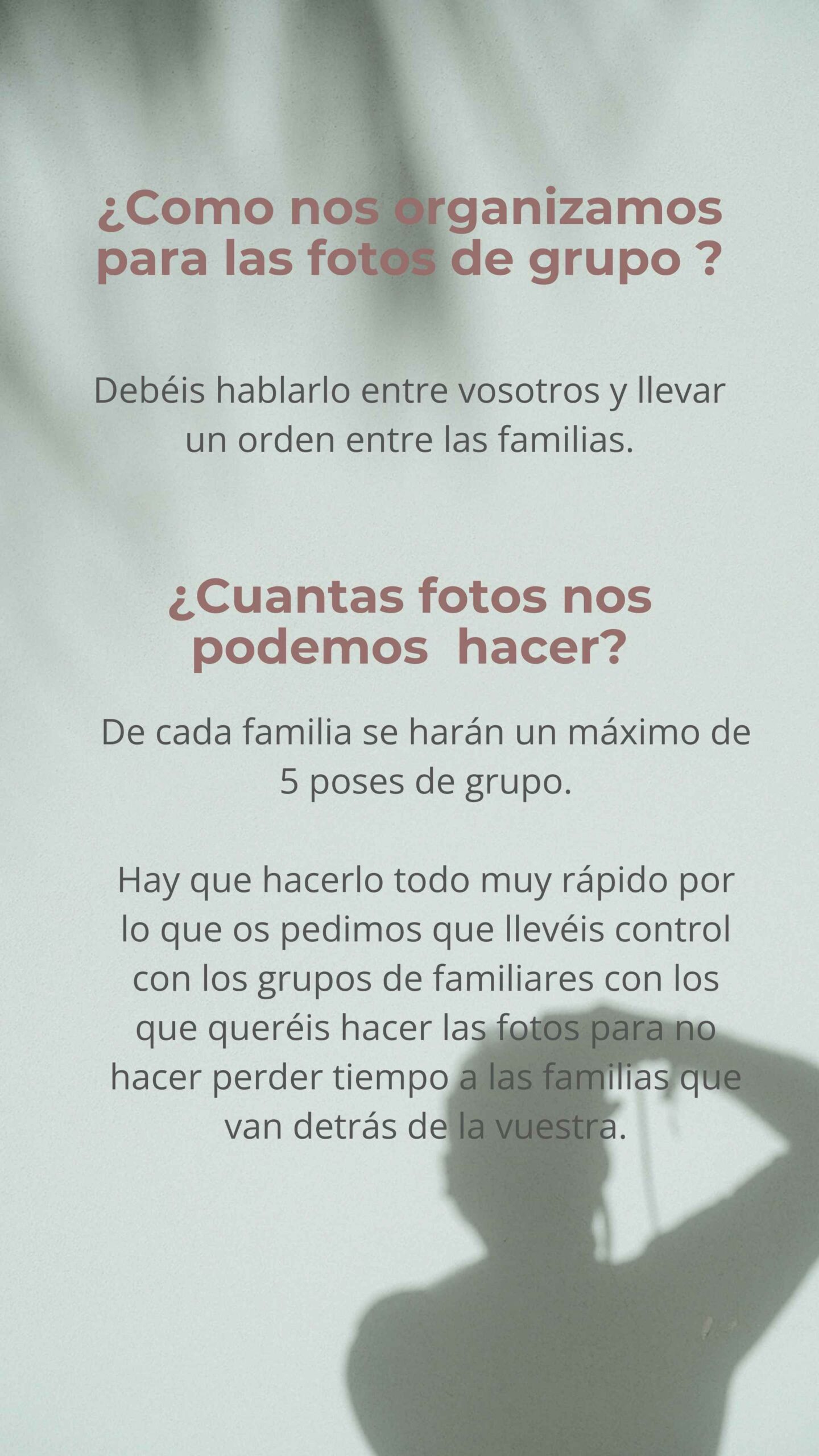 Guía para familias, fotografías en iglesia.