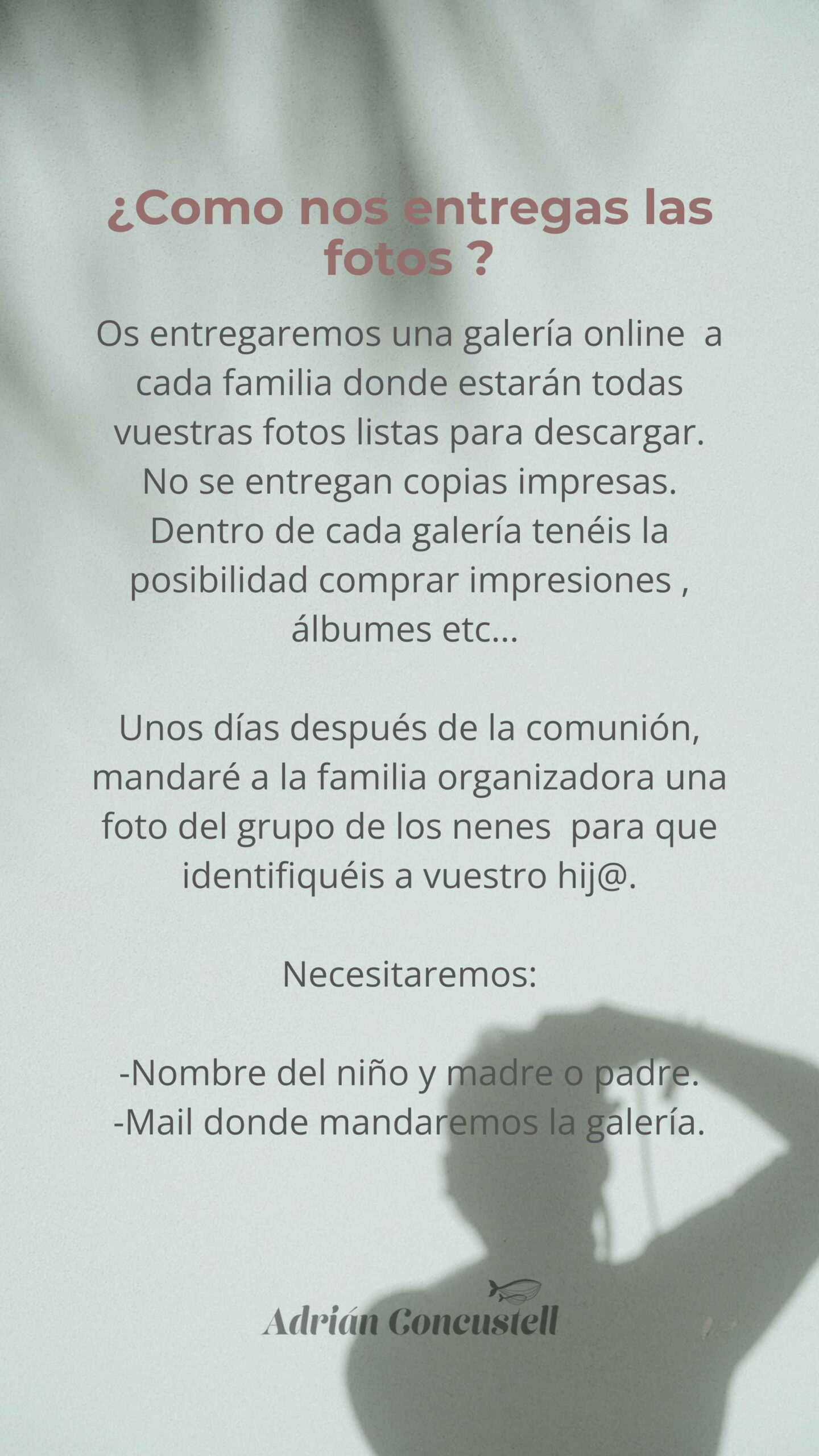 Guía para familias, fotografías en iglesia.